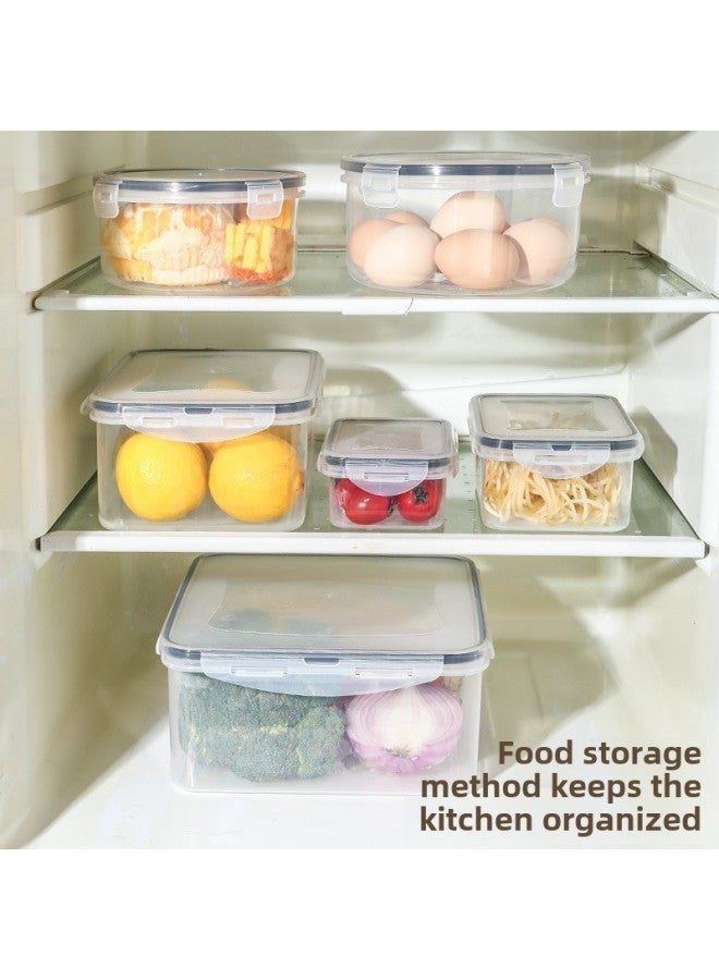 Transparent PP Refrigerator Preservation Box Kitchen With Lid Fruit And Vegetable Silicone Sealed Box Household Storage Food Storage Box-Specifications:suit Of Fresh-keeping Box (rectangular)-Color:No. 3 Fresh-keeping Box  - Image 5