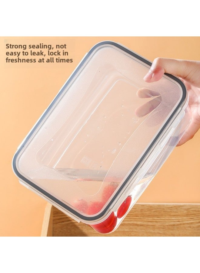 Transparent PP Refrigerator Preservation Box Kitchen With Lid Fruit And Vegetable Silicone Sealed Box Household Storage Food Storage Box-Specifications:suit Of Fresh-keeping Box (rectangular)-Color:No. 3 Fresh-keeping Box  - Image 2