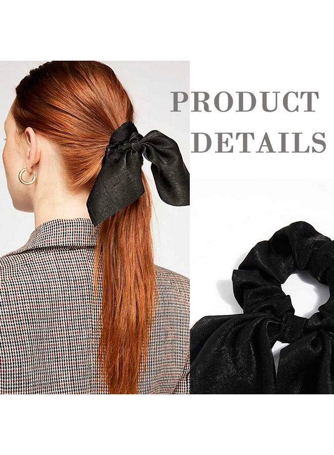 Aileam 6PCS Hair Scrunchies Satin SilkRabbit Bunny Ear Bow Bowknot Scrunchie Bobbles Elastic Hair Ties Bands Ponytail Holder for Women Accessories - Image 3