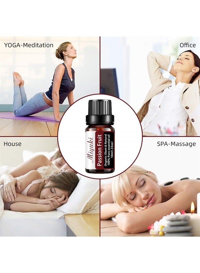 Miyuki Passion Fruit Essential Oil for Diffuser for Home Office Bedroom Bathroom Study Living Yoga Spa Large Room Outdoors -2 Pack x10ml - Image 5