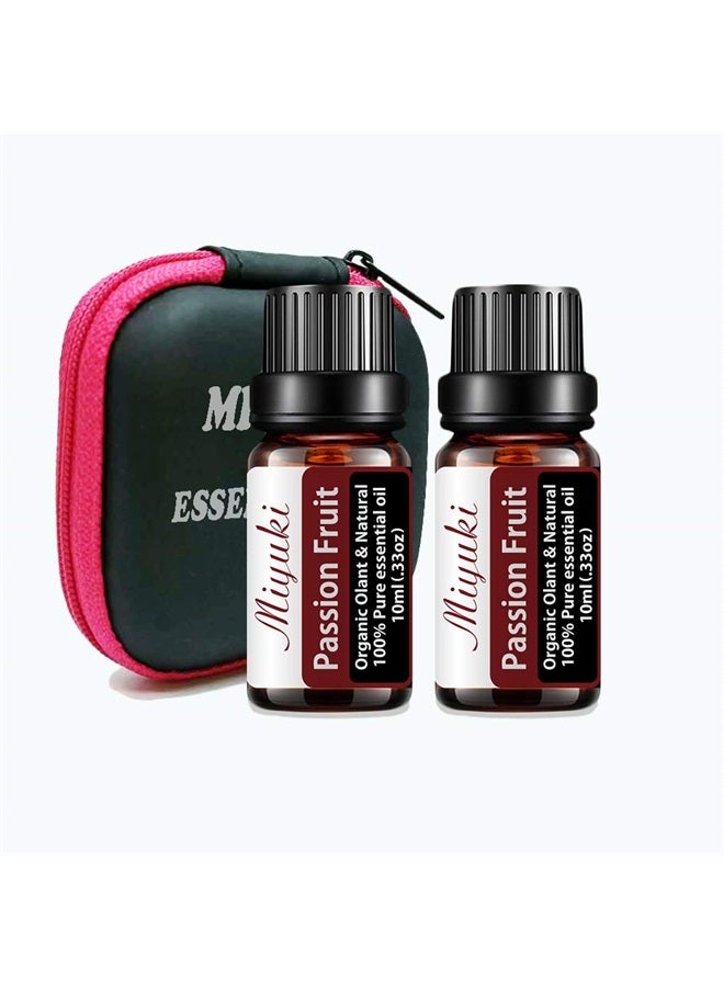 Miyuki Passion Fruit Essential Oil for Diffuser for Home Office Bedroom Bathroom Study Living Yoga Spa Large Room Outdoors -2 Pack x10ml - Image 1