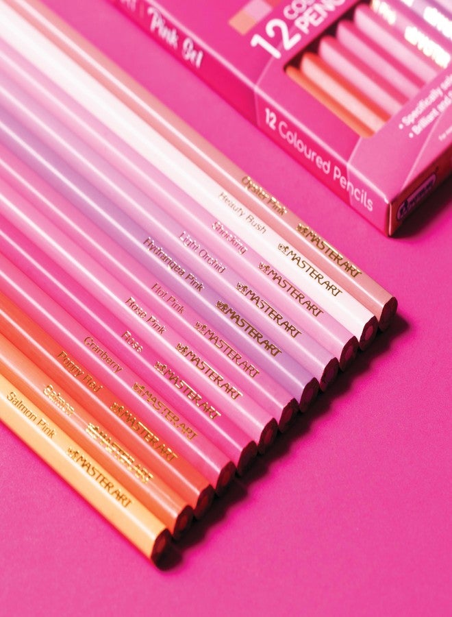 MASTERART Colored Pencils Special Collection Set of 12 Colors for Kids and Adults Coloring (PINK SET) - Image 3