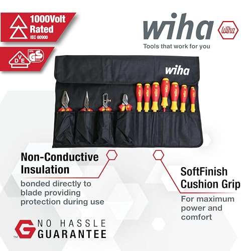 Wiha 32986 Insulated Industrial Pliers/Drivers Set in Roll Out Pouch, 11-Piece - Image 3