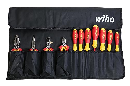Wiha 32986 Insulated Industrial Pliers/Drivers Set in Roll Out Pouch, 11-Piece - Image 2