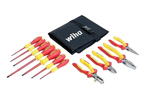 Wiha 32986 Insulated Industrial Pliers/Drivers Set in Roll Out Pouch, 11-Piece - Image 1