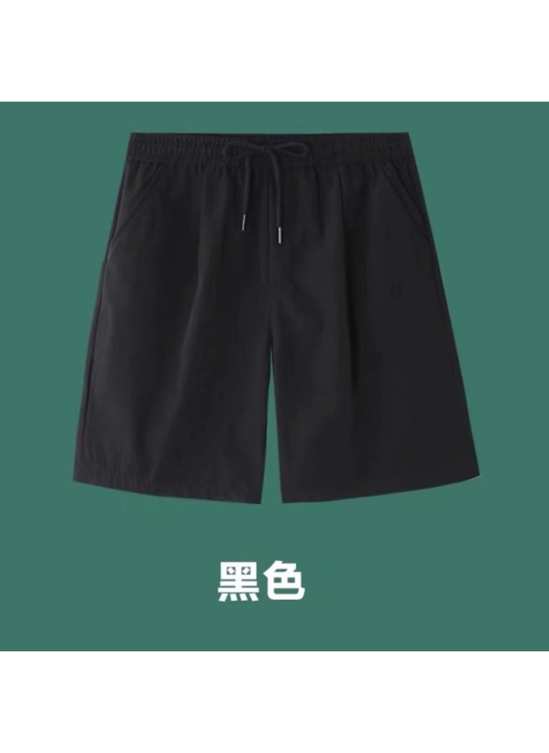 Generic - Summer Thin Branded Loose Joggers Ice Silk Pants Men Thin black shorts - Image 1