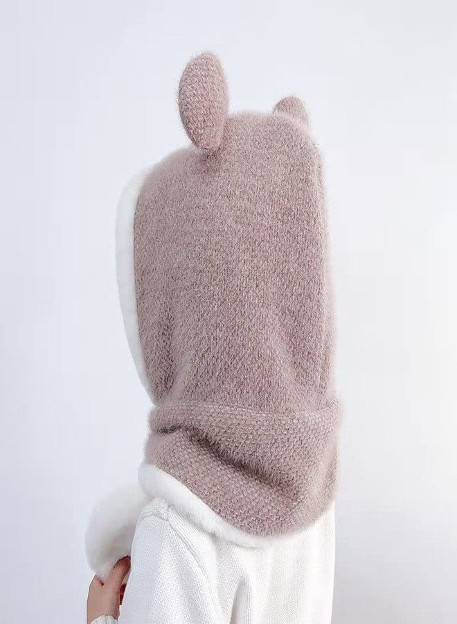 VINSON Kids Winter Hat Cute Cartoon Frog Plush Thick Hat and Scarf Set for Kids 9-10 Year (Beige)(Special for Winter) - Image 5