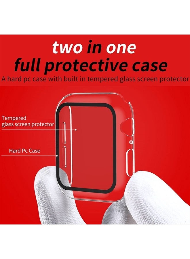 Smiling Case Compatible with Apple Watch Series 6/SE/Series 5/Series 4 40mm with Built in Tempered Glass Screen Protector,Overall Protective Hard PC Case Ultra-Thin Cover- Clear - Image 2
