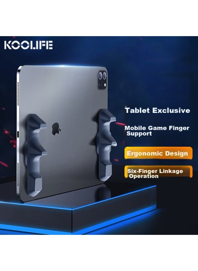 KOOLIFE قبضة وحدة تحكم ألعاب جهاز لوحي من Koolife، حلقة إصبع سيليكون ذاتية اللصق، قاعدة جيروسكوب غير مغناطيسية قابلة لإعادة الاستخدام، جهاز مساعد متخصص، أداة PUBG، أبل أزرق - Image 1