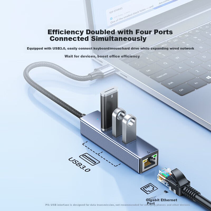 SAMZHE USB3.0 إلى جيجابت إيثرنت توسيع حوض الفاصل, HUB الفاصل, محول كابل شبكة الكمبيوتر المحمول RJ45, سطح المكتب توسيع حوض إيثرنت محول RHX13 - Image 3