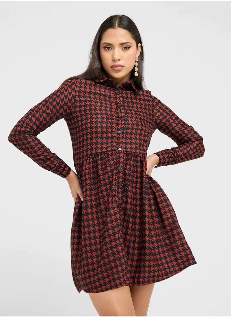 trendyol Checked Shirt Dress