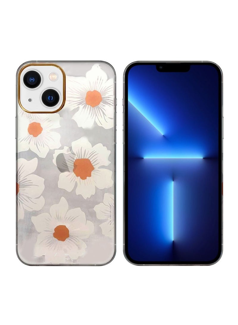 JOWAY iPhone 13 Floral Clear Case Ultra Slim Shockproof Flower Print Transparent Cover Design 7 - Image 2
