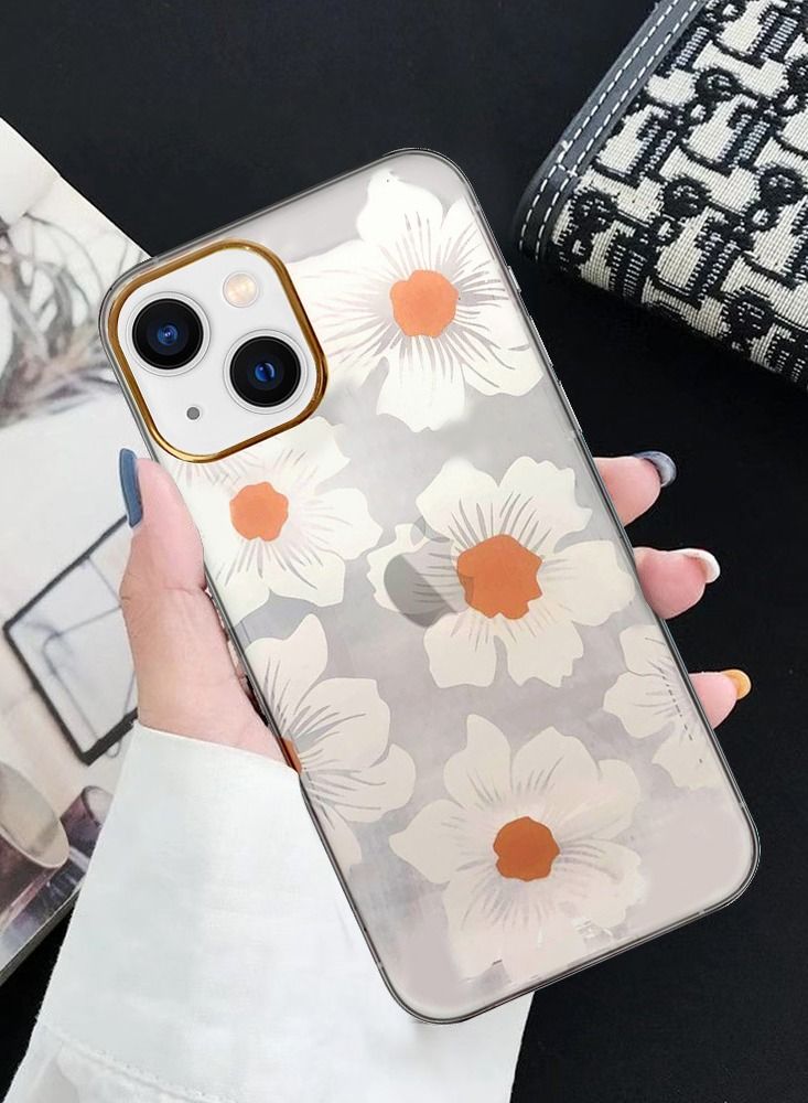 JOWAY iPhone 13 Floral Clear Case Ultra Slim Shockproof Flower Print Transparent Cover Design 7 - Image 3