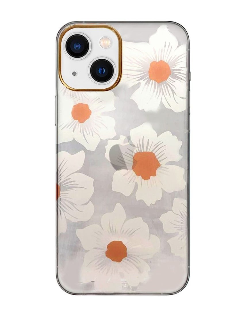 JOWAY iPhone 13 Floral Clear Case Ultra Slim Shockproof Flower Print Transparent Cover Design 7 - Image 1