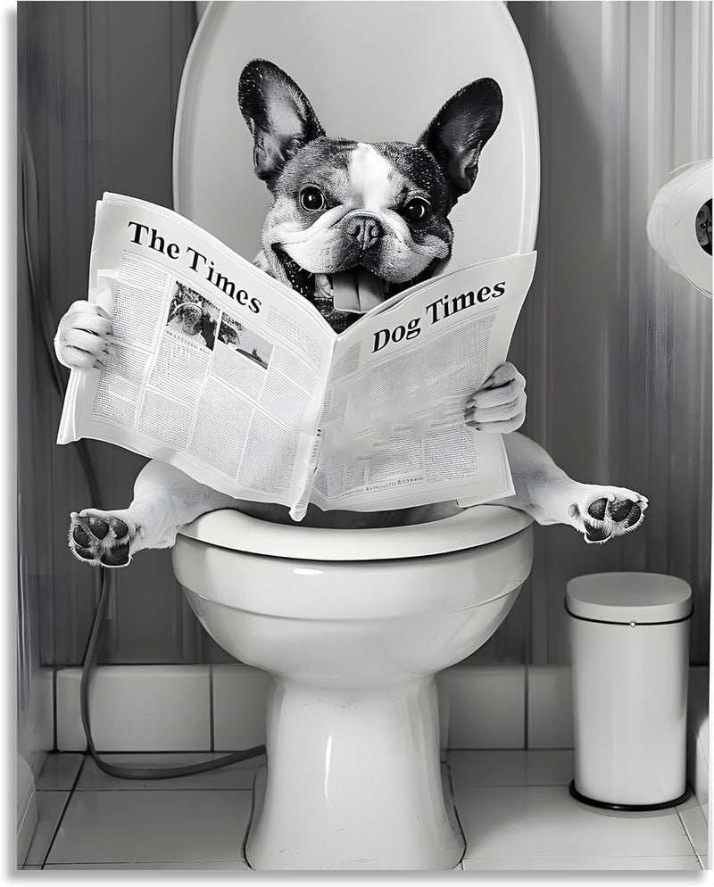 OWNANRTHM Funny Dog Bathroom Wall Art - Image 2