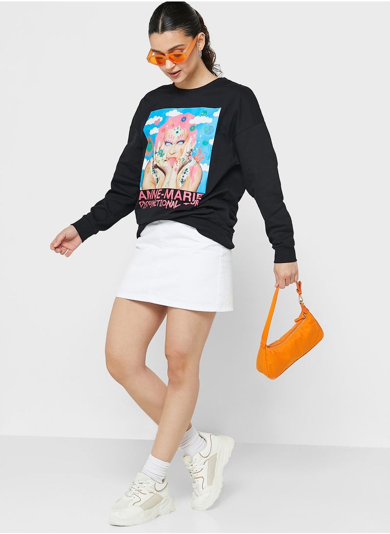 Anne Marie - Crew Neck Graphic Sweatshirt - Image 1