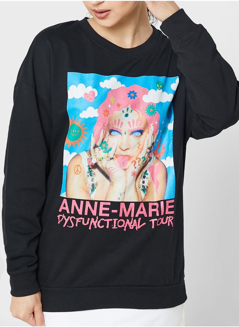 Anne Marie - Crew Neck Graphic Sweatshirt - Image 1