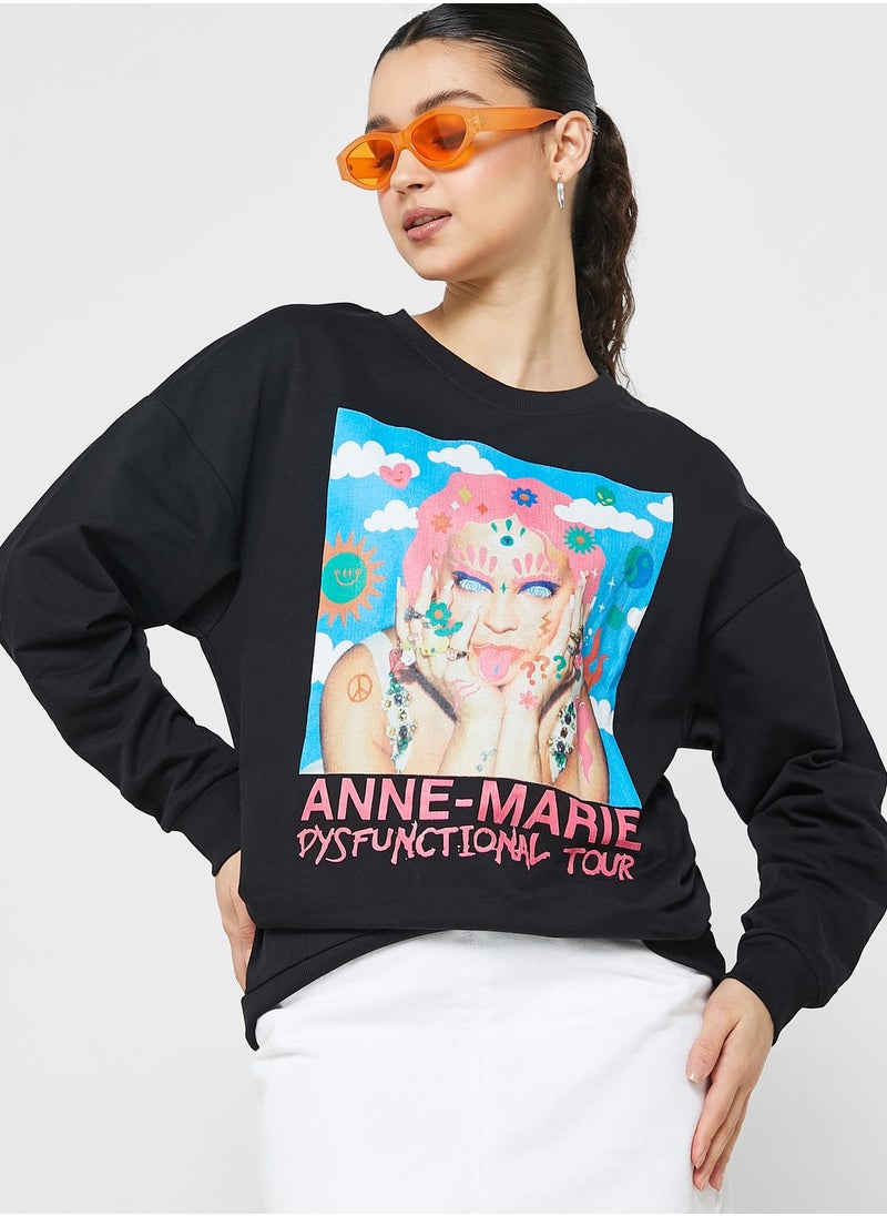 Anne Marie - Crew Neck Graphic Sweatshirt - Image 1