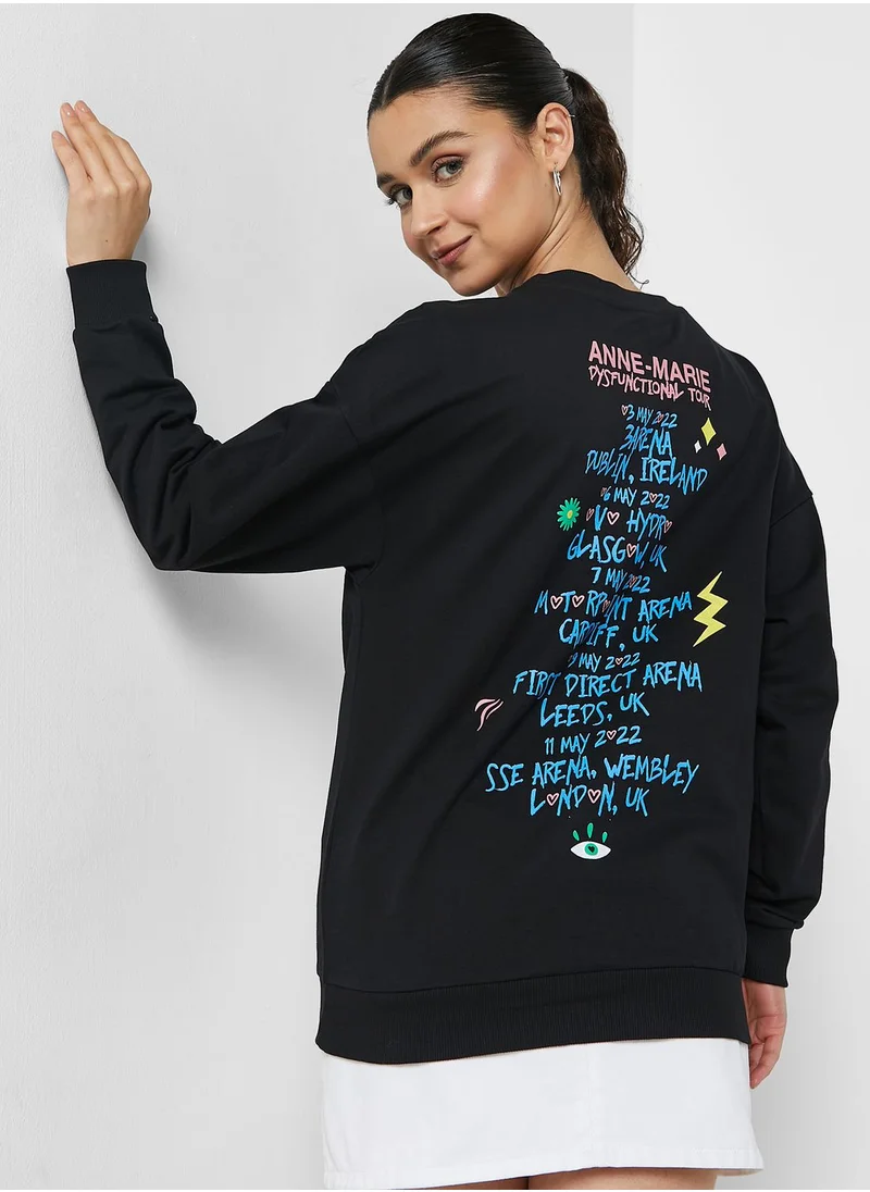 Anne Marie Crew Neck Graphic Sweatshirt