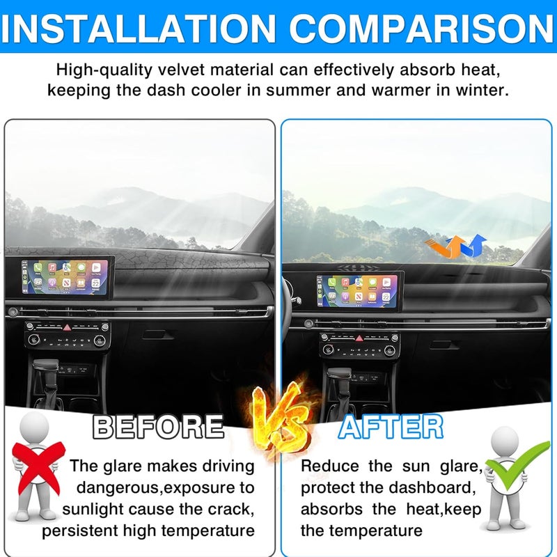 Autorder Diverse purchase plan Dashboard Cover Mat for Hyundai Tucson 2025 2026 Accessories Dash Cover Upgrade Velvet Dash Mat Sunshade Glare UV Rays Protector Upgraded general material - Image 3