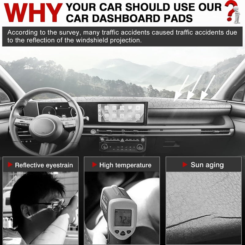 Autorder Diverse purchase plan Dashboard Cover Mat for Hyundai Tucson 2025 2026 Accessories Dash Cover Upgrade Velvet Dash Mat Sunshade Glare UV Rays Protector Upgraded general material - Image 2