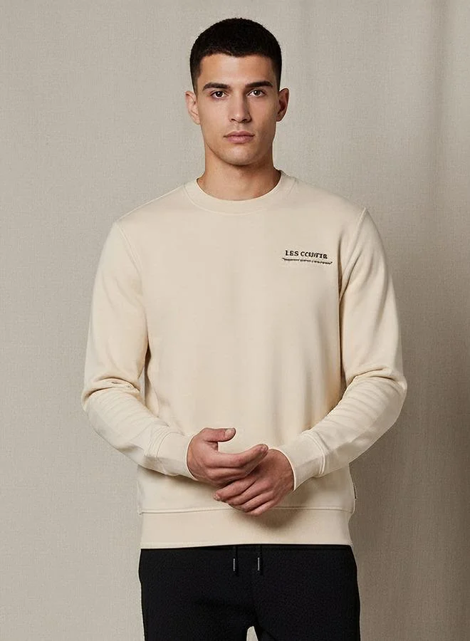 لي كوبر Lee Cooper Men Regular Fit Logo Print Cotton Sweatshirt