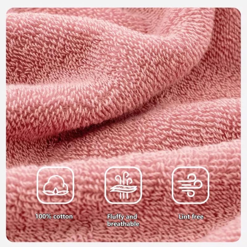 Kids Hooded Bathrobe: Pink Size L Soft Hooded Robe for Kids Toddler Bathrobe - Absorbent Cotton Robe for Home Bathroom Spa Morning Use - Image 4