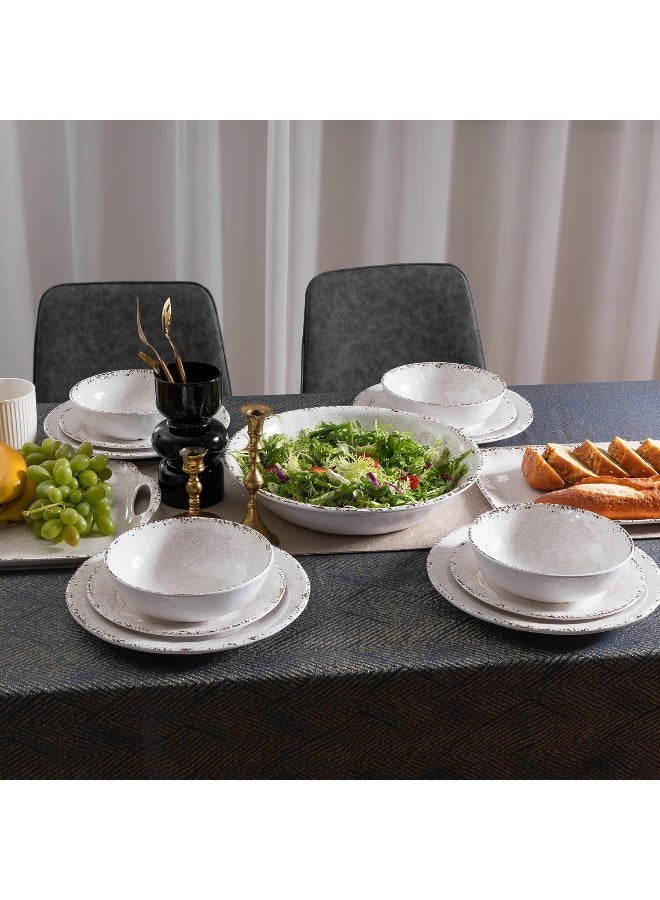 ZAROCRUS طقم أدوات المائدة الميلامين الريفي - 12 قطعة - Image 3