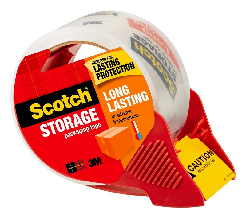 Scotch  Scotch Long Lasting Storage Shipping Packaging Tape, 1.88" x 38.2 yd, 1 Roll with Dispenser (3650S-RD-ESF)  - Image 2