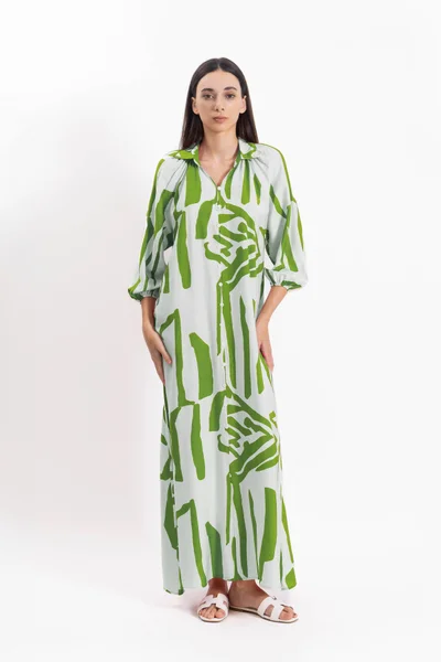 SHAPES Abstract Print Maxi Dress