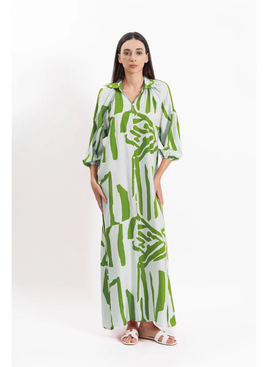 SHAPES ABSTRACT PRINT DRESS