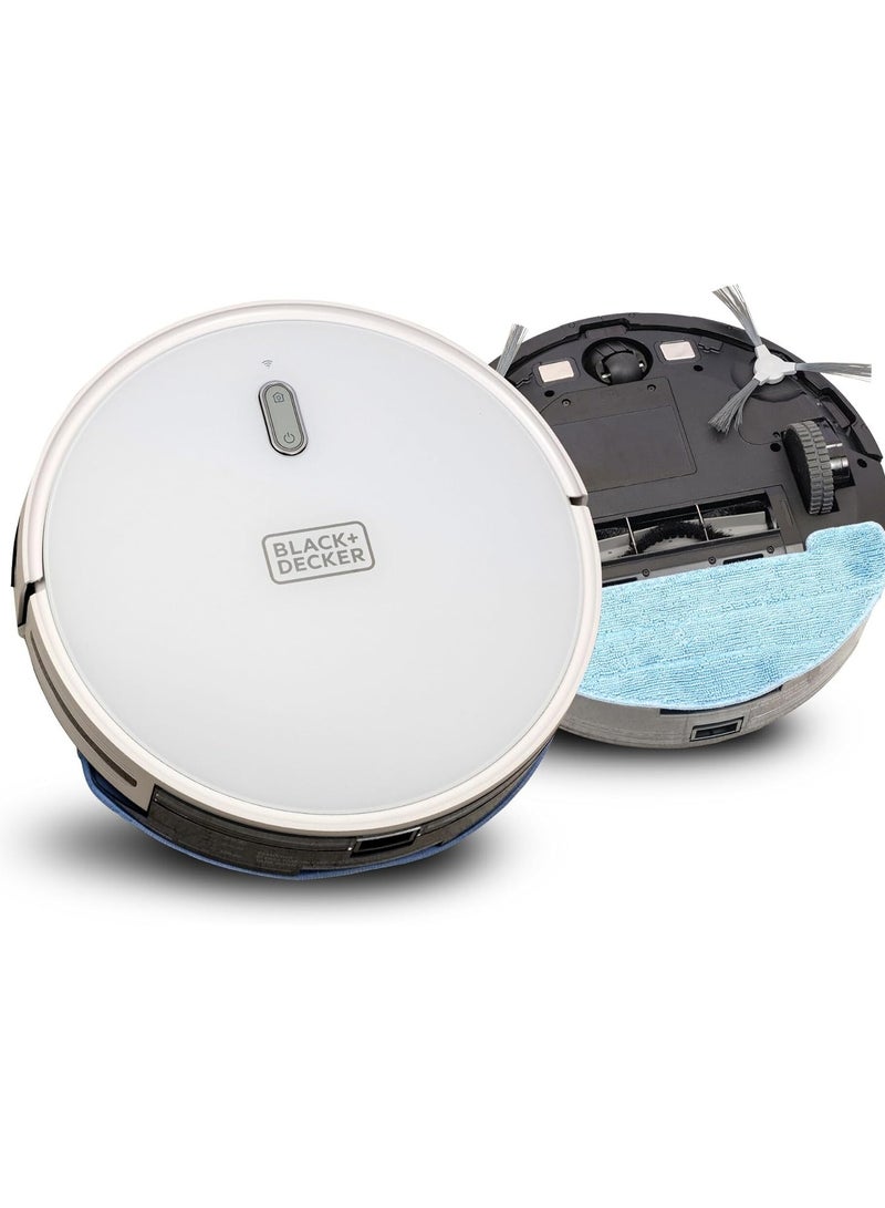 BLACK+DECKER Robotic Vacuum Cleaner And Mop Alexa & Google Assistant Enabled 14.4 W BRVA425B10-B5 White - Image 1