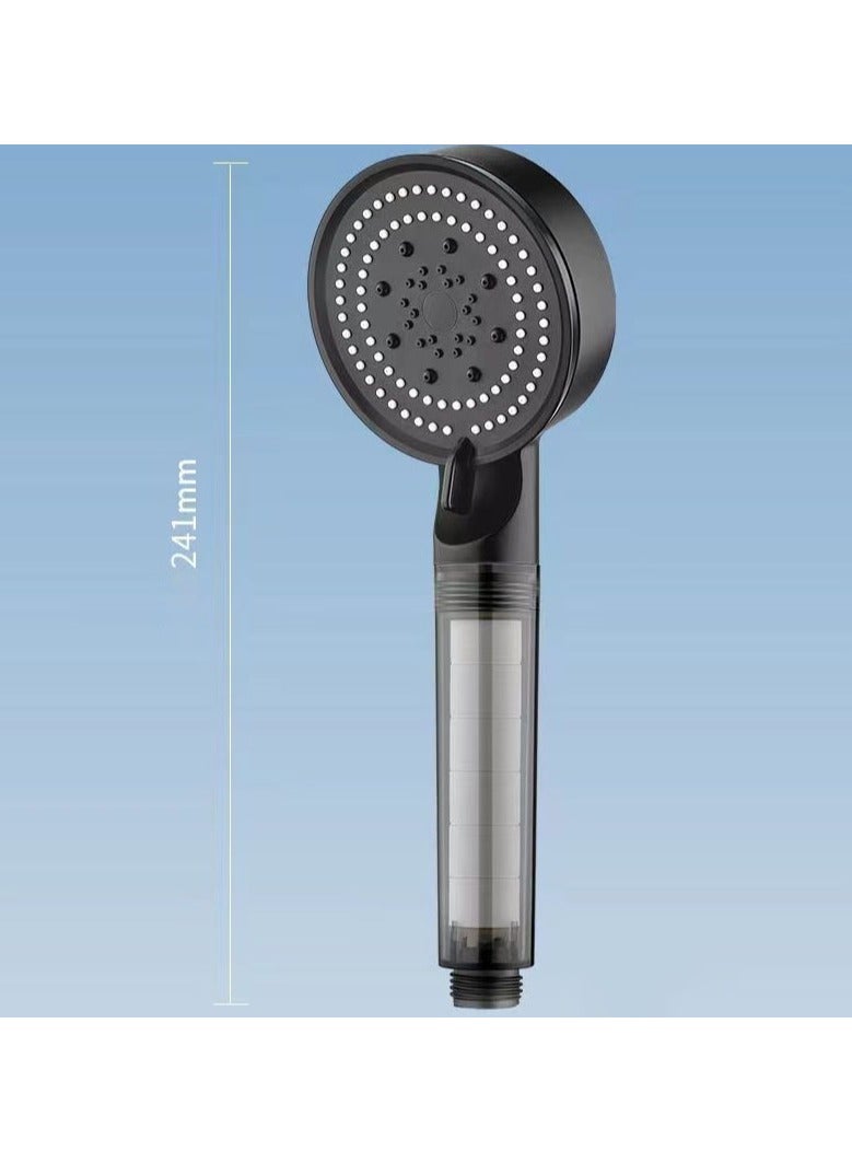 Hanayo High Pressure Shower Head Water Saving Shower Head With PP Cotton Filter Shower 5 Jet Types for Bathing Modern Handheld Shower Head (Black) - Image 5