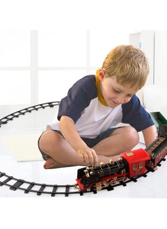 Generic Train Set - Electric Remote Control Train Toy for Kids with Steam Locomotive Engine, Carriage, Cargo Car and Tracks, Battery Powered Toy Train with , Light & Sounds ( 21  pcs )  - Image 3