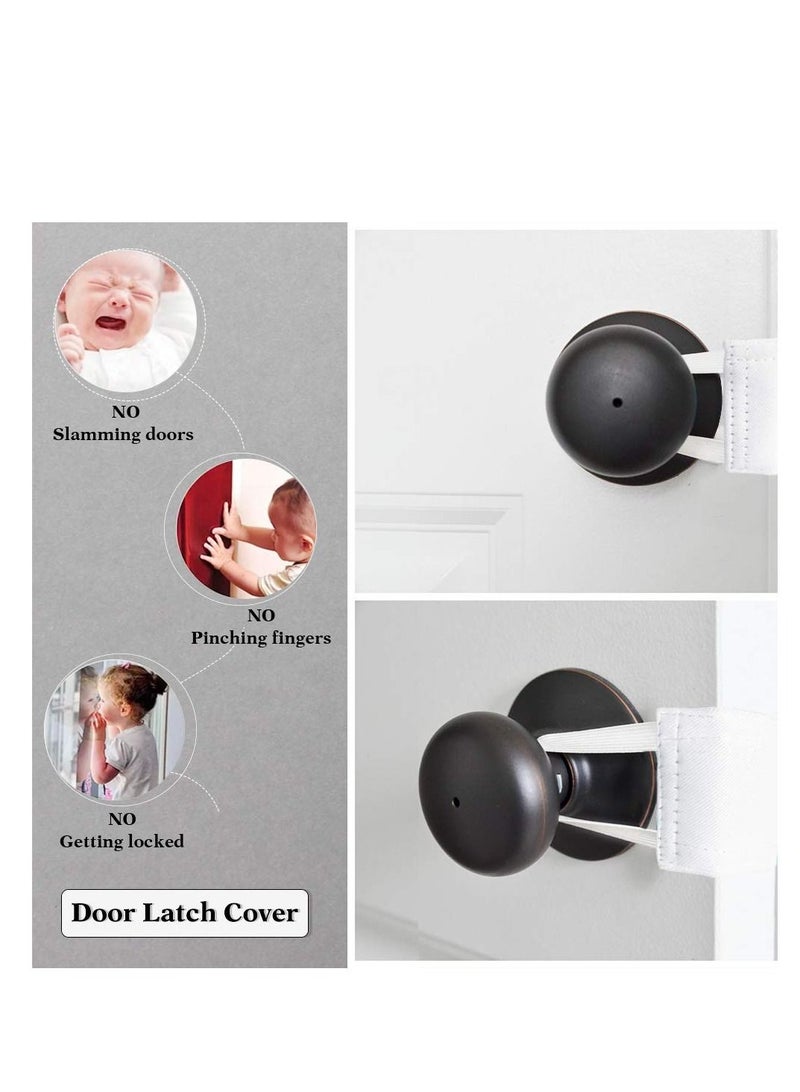 SYOSI Strong Elastic Straps Door Covers For Universal Fits, Standard Size, Pure White, 3 Pieces, 4 W X 2 L Inches - Image 5