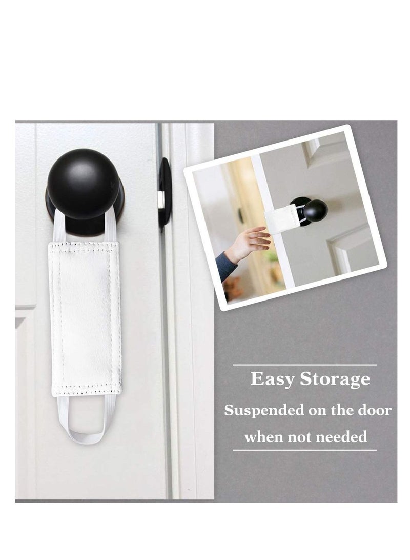 SYOSI Strong Elastic Straps Door Covers For Universal Fits, Standard Size, Pure White, 3 Pieces, 4 W X 2 L Inches - Image 4