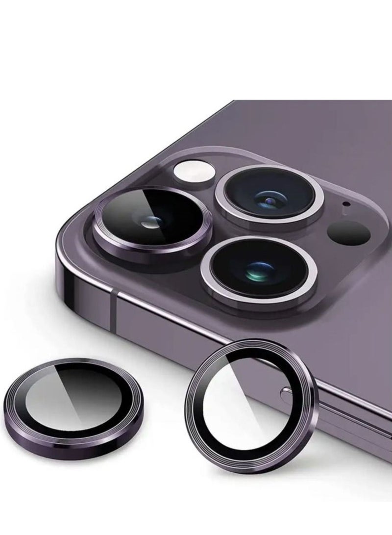 Anti-scratch Tempered Glass Camera Cover For iPhone14 Pro / 14 Pro Max Deep Purple  - Image 2
