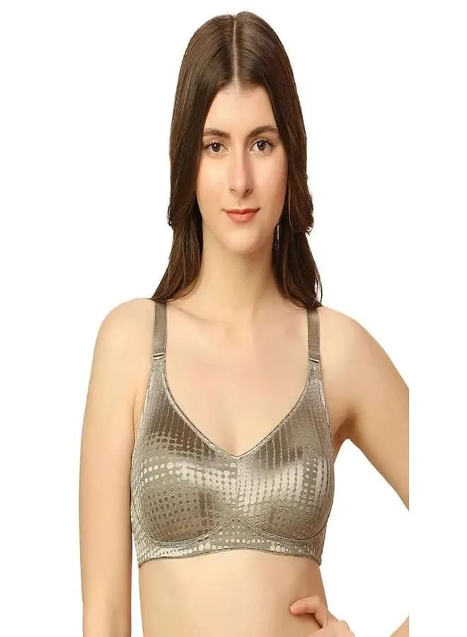 Triumph Triumph Minimizer Sheen Elegant Bra for Women Non Wired Non Padded Full Coverage Bust Reducer Soft Sheen Fabric Moulded Cups High Support Seamless Lingerie Moss Green Old 38D Pack of 1