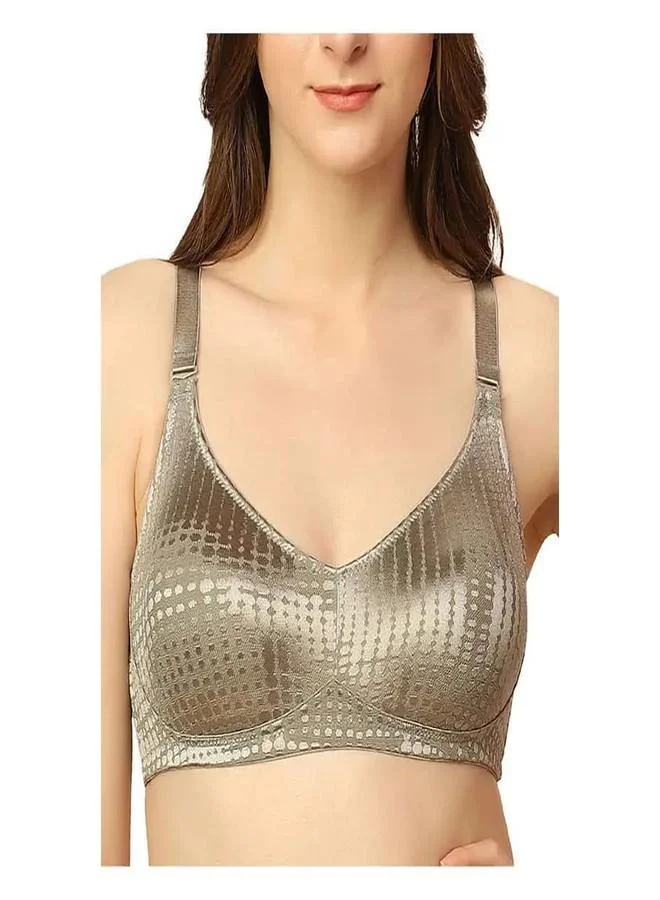 Triumph Triumph Minimizer Sheen Elegant Bra for Women Non Wired Non Padded Full Coverage Bust Reducer Soft Sheen Fabric Moulded Cups High Support Seamless Lingerie Moss Green Old 38D Pack of 1