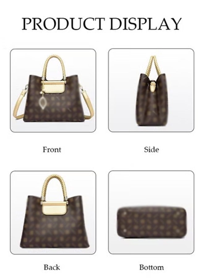 DUNISO Women's Shoulder Bag, Soft Leather Printed Crossbody Bag, Adjustable Shoulder Strap Handbag With Leaf Pendant, Large Capacity Pu Leather Outdoor Backpack, Great For Commuting And Traveling - Image 5