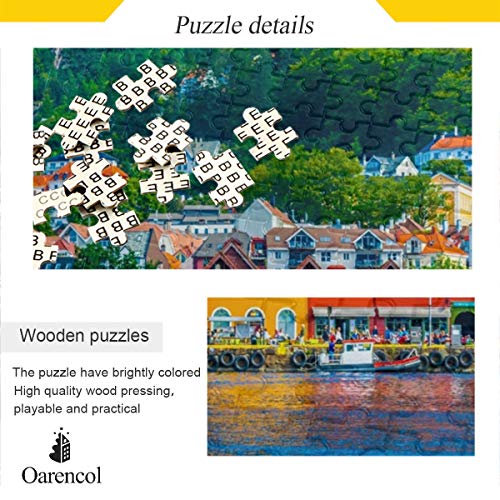 Oarencol Bergen Norway House Lake Mountain Jigsaw Puzzle 500 Pieces Puzzles for Adults - Image 5