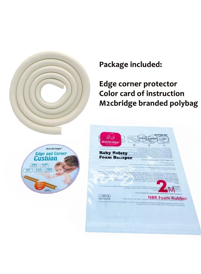 M2cbridge حماة حواف الأثاث السميكة على شكل M2cbridge لحماية الأطفال من الزوايا 6.5 قدم (أبيض فاتح مع 4 زوايا) - Image 3