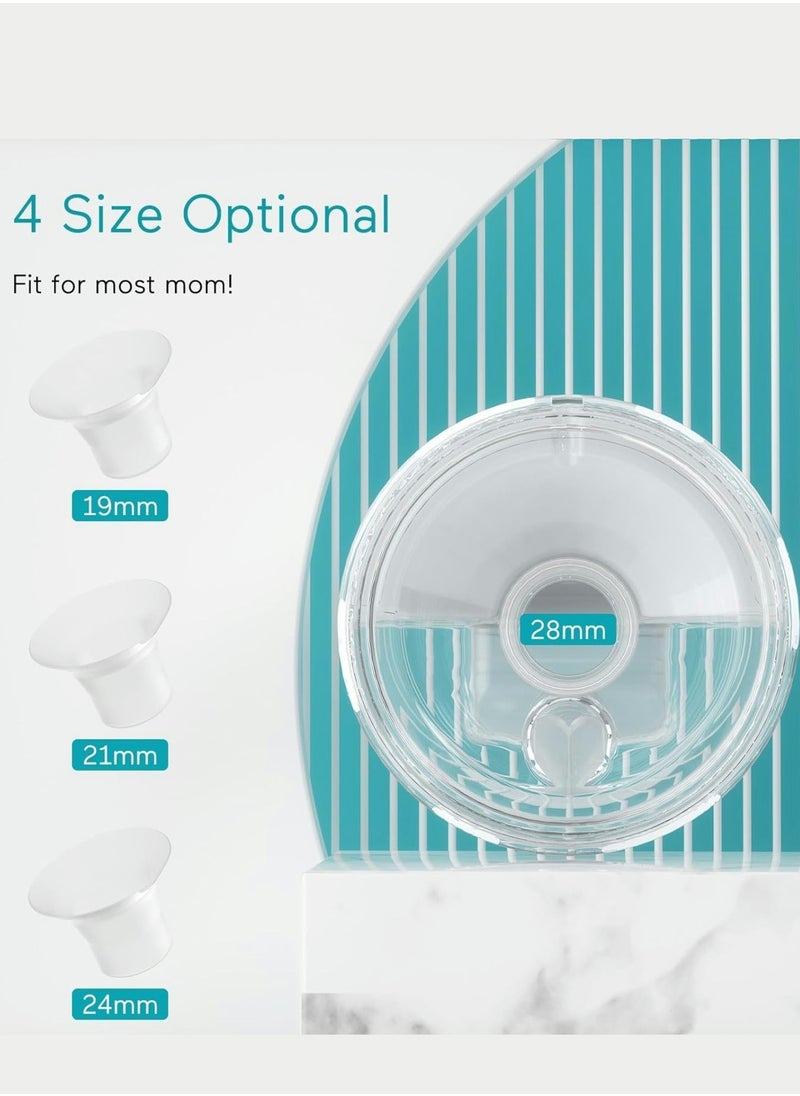 Paruu Hands Free Breast Pump, Double Wearable Electric Breast Pump with 4 Sizes Flange 4 Modes & 9 Levels  - Image 3