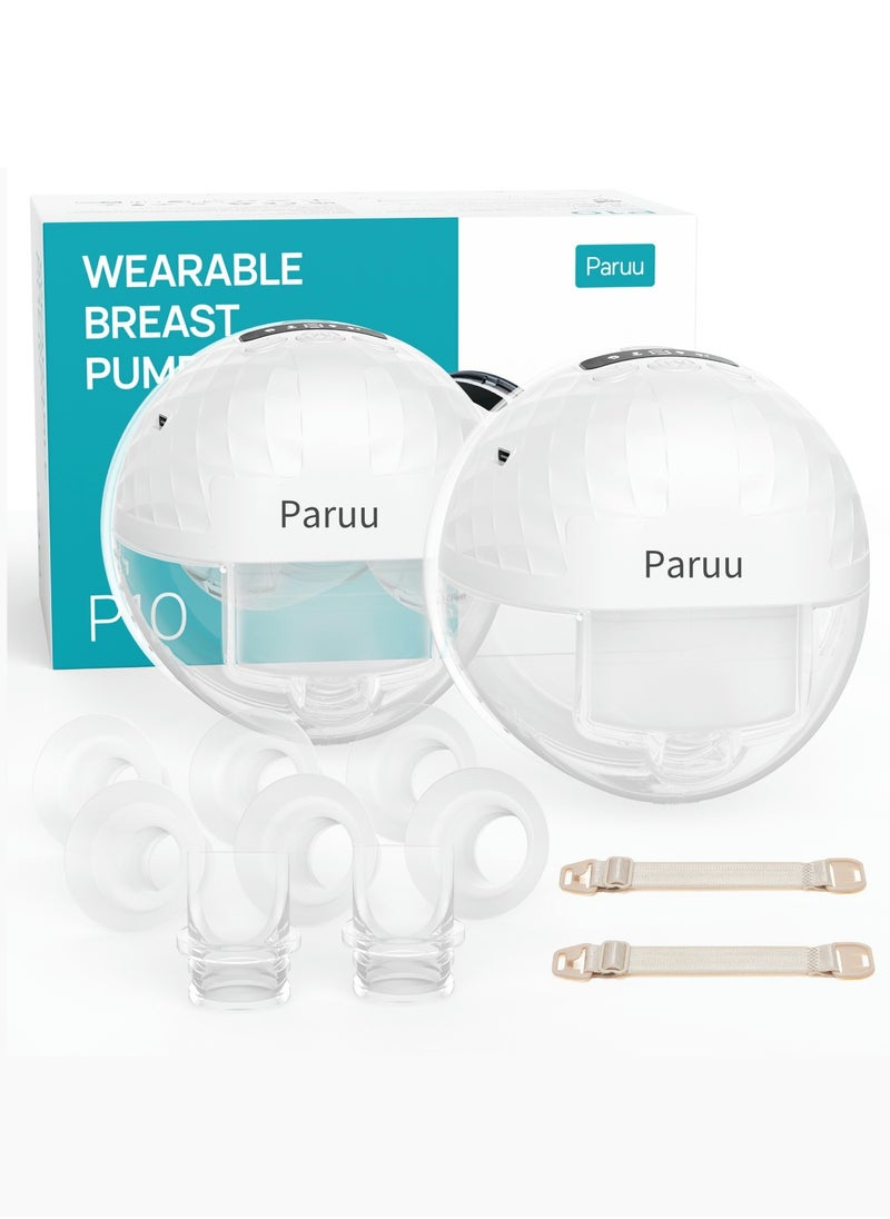Paruu Hands Free Breast Pump, Double Wearable Electric Breast Pump with 4 Sizes Flange 4 Modes & 9 Levels  - Image 1