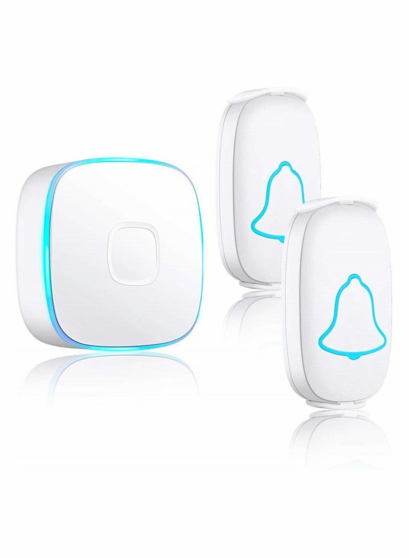 Wireless Doorbell, Waterproof Door Bell with 38 Melodies and Led Flash,1000-Foot Range, 4 Level Volume, 2 Remote ons and 1 Receiver - Image 1