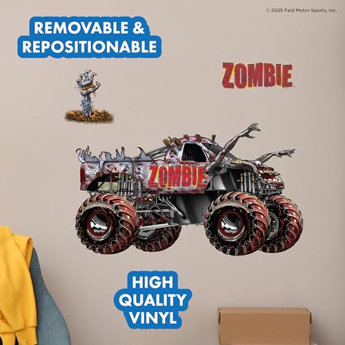 WALL PALZ Monster Jam Zombie Truck Wall Decal - Large 21" Wide Monster Truck Wall Vinyl Stickers Bedroom Decorations - Peel and Stick Room Decor - Image 2