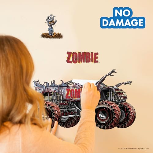 WALL PALZ Monster Jam Zombie Truck Wall Decal - Large 21" Wide Monster Truck Wall Vinyl Stickers Bedroom Decorations - Peel and Stick Room Decor - Image 4