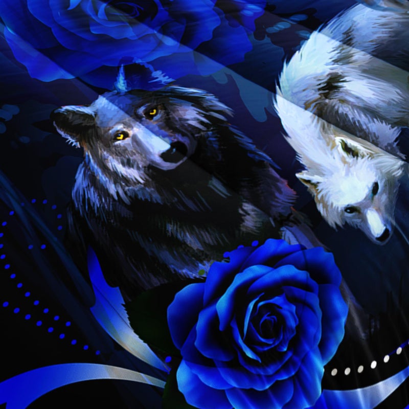 Tuzaovy Wolf Bedding King Size - Blue Rose Comforter Set - Image 5
