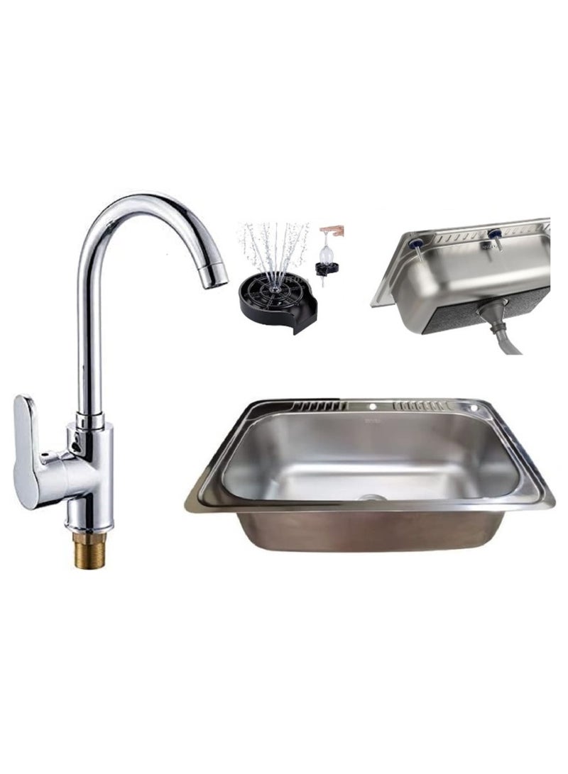 Shams Sink 80 cm x 50 cm with mixer, drainer and new cup washer - Image 1