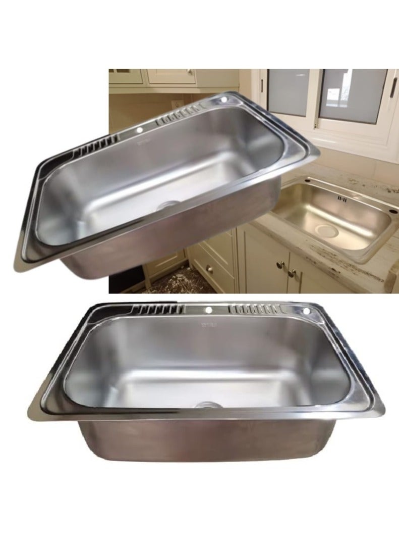 Shams Sink 80 cm x 50 cm with mixer, drainer and new cup washer - Image 3